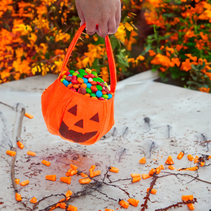 TG70241 KÜRBIS SÜSSIGKEITEN TASCHE HALLOWEEN WADERKO STOFF SÜSSIGKEITEN KORB