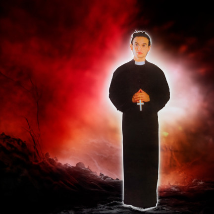 TG70259 PRIESTER KOSTÜM VERKLEIDUNG HALLOWEEN KARNEVAL SOUTANE KLERIKER 
