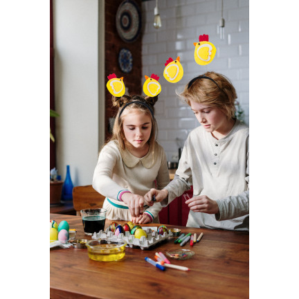 TG70337-1 OSTERN HAAR STIRNBAND HÜHNER HÜHNER FILZ GELB
