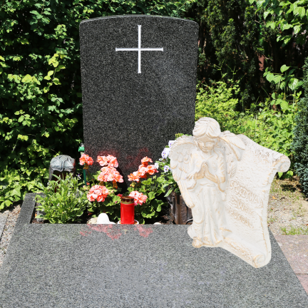TG70368 Betonfigur für den Friedhof: Engel „Ruhe in Frieden“