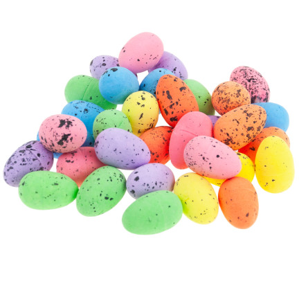 TG70489 Bunte Ostereier, bemalte Eier, 36 Stück, gesprenkelt, Dekoration für den Osterkorb