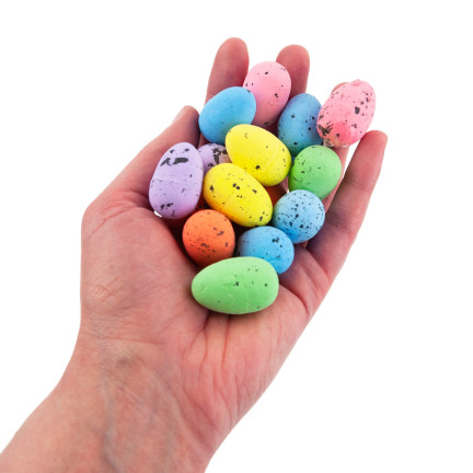 TG70489 Bunte Ostereier, bemalte Eier, 36 Stück, gesprenkelt, Dekoration für den Osterkorb