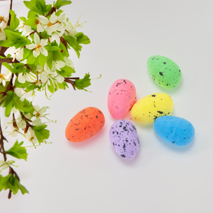 TG70489 Bunte Ostereier, bemalte Eier, 36 Stück, gesprenkelt, Dekoration für den Osterkorb