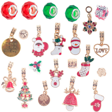 TG70495 ADVENTKALENDER SCHMUCK ARMBAND GESCHENK GOLD ANHÄNGER DIY