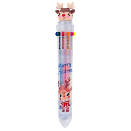 TG70497 FESTLICHE STIFT RENTIER WEIHNACHTSMANN GESCHENK MEHRFARBIG 10IN1
