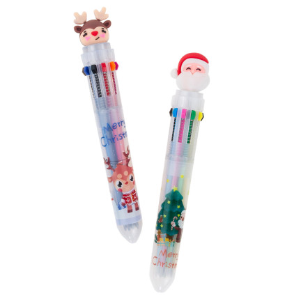 TG70497 FESTLICHE STIFT RENTIER WEIHNACHTSMANN GESCHENK MEHRFARBIG 10IN1