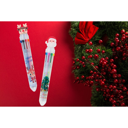 TG70497 FESTLICHE STIFT RENTIER WEIHNACHTSMANN GESCHENK MEHRFARBIG 10IN1