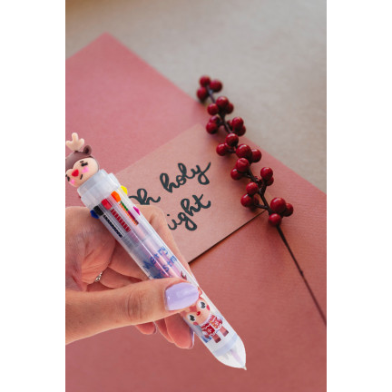 TG70497 FESTLICHE STIFT RENTIER WEIHNACHTSMANN GESCHENK MEHRFARBIG 10IN1