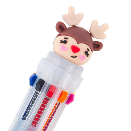 TG70497 FESTLICHE STIFT RENTIER WEIHNACHTSMANN GESCHENK MEHRFARBIG 10IN1