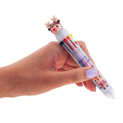 TG70497 FESTLICHE STIFT RENTIER WEIHNACHTSMANN GESCHENK MEHRFARBIG 10IN1