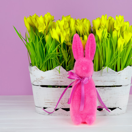TG70520-5 Hase aus Velours, Osterhase, beflockter Hase, Dekoration für ein 47cm-Kostüm
