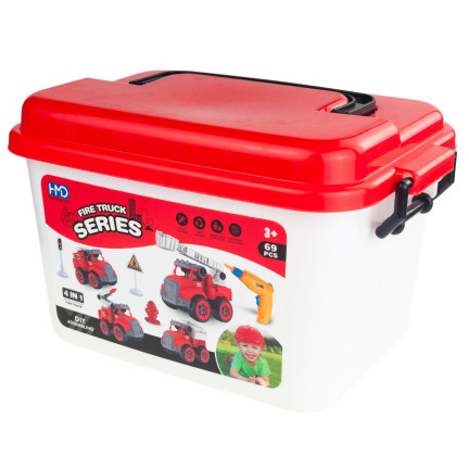 TG71069 Kleiner Feuerwehrmann – Set mit Feuerwehrfahrzeug, Spielzeugautos, Wagen und Zubehör (Helm) – 4-in-1