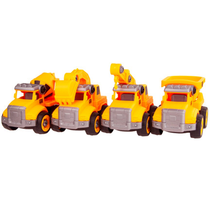TG71070 BAUFAHRZEUGE BAGGER KRAN MULDENKIPPER BETONMISCHER-SET