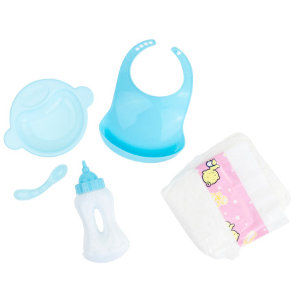 TG71071 Babypuppe, Wiege, Puppenbett, Puppen-Set, Zubehör, Geräusche, Weinen