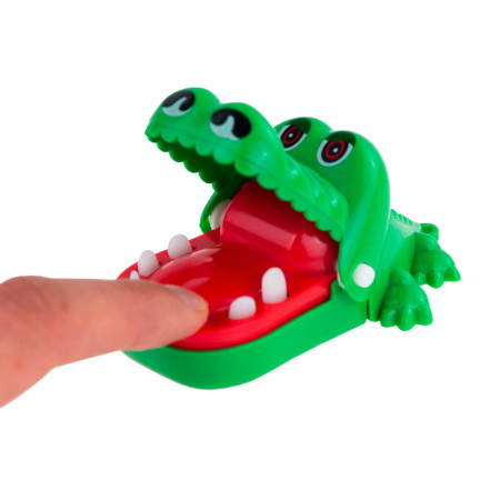 TG71075 MINI-SPIEL KROKODIL KAIMAN KRANK ZU ZAHNEN BEIM ZAHNARZT GESCHENK GRIFF