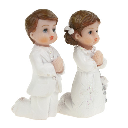 TG71104 KOMMUNIONSFIGUREN 2TLG. JUNGE UND MÄDCHEN PAAR SET