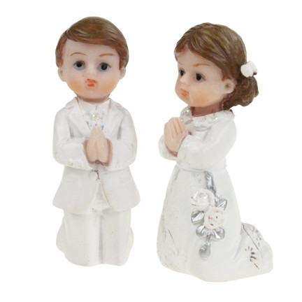 TG71104 KOMMUNIONSFIGUREN 2TLG. JUNGE UND MÄDCHEN PAAR SET