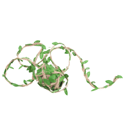 Juteband, Zierband, Dekorationsband, zum Verpacken von Geschenken, mit Blättern, 3 m