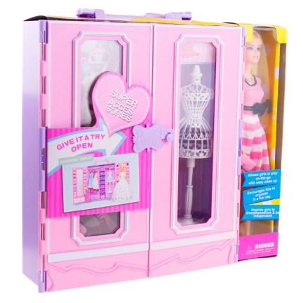TG71165 PUPPE + PUPPENGARDEROBE + KLEIDUNG SCHUHE GESCHENKSET ZUBEHÖR