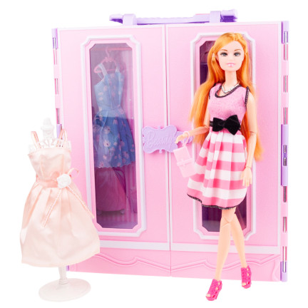 TG71165 PUPPE + PUPPENGARDEROBE + KLEIDUNG SCHUHE GESCHENKSET ZUBEHÖR