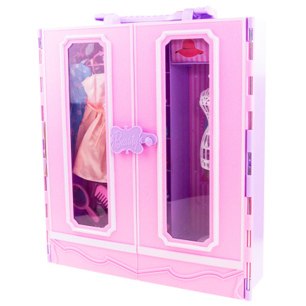 TG71165 PUPPE + PUPPENGARDEROBE + KLEIDUNG SCHUHE GESCHENKSET ZUBEHÖR
