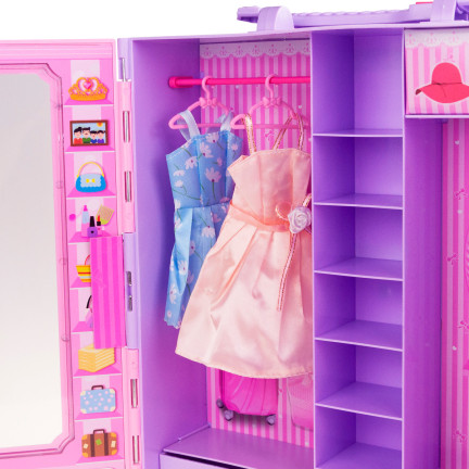 TG71165 PUPPE + PUPPENGARDEROBE + KLEIDUNG SCHUHE GESCHENKSET ZUBEHÖR