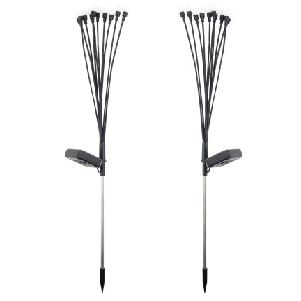 TG71287 SOLAR LAMPS SOLAR BALLS 10 led 2pc GARDEN STICKING STICKERS