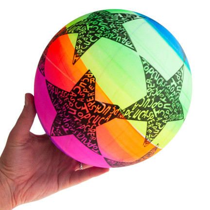 TG71357 GUMMIBALL BUNTE REGENBOGENSTERNE FÜR KINDER INDOOR OUTDOOR