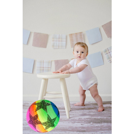 TG71357 GUMMIBALL BUNTE REGENBOGENSTERNE FÜR KINDER INDOOR OUTDOOR