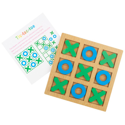 TG71381 HÖLZERNES TIC-TAC-TOE PUZZLESPIEL FÜR KINDER PÄDAGOGISCHES REISESPIEL