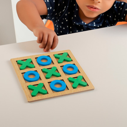 TG71381 HÖLZERNES TIC-TAC-TOE PUZZLESPIEL FÜR KINDER PÄDAGOGISCHES REISESPIEL