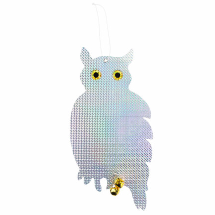 TG71383 Taubenabschreckung Vogelabschreckung reflektierende Eule sitzend HOLOGRAM RINGE