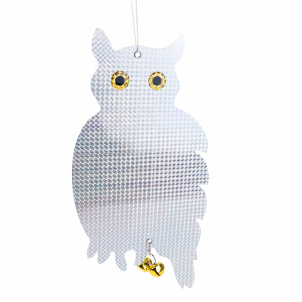 TG71383 Taubenabschreckung Vogelabschreckung reflektierende Eule sitzend HOLOGRAM RINGE