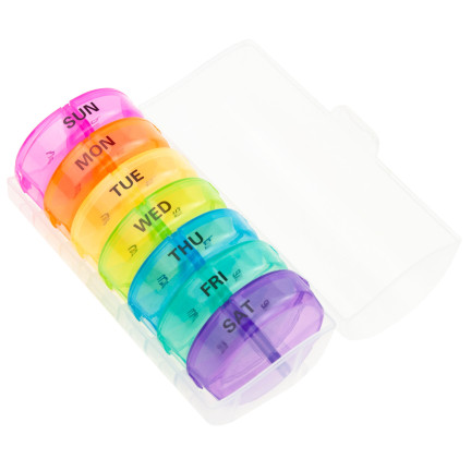 TG71402 MEDIKAMENTENKOFFER PILLENBOX ORGANIZER 7 TAGE WOCHE TAG NACHT 14 FÄCHER