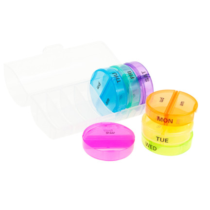 TG71402 MEDIKAMENTENKOFFER PILLENBOX ORGANIZER 7 TAGE WOCHE TAG NACHT 14 FÄCHER