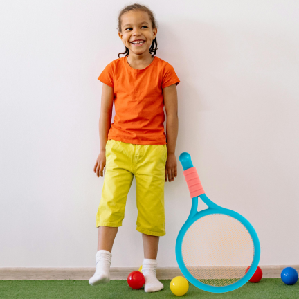 TG71584 Badminton-Set, Federball, farbige Schläger, Spielset