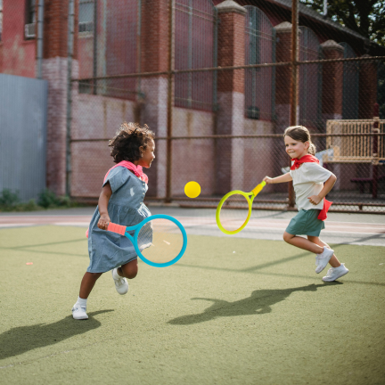 TG71584 Badminton-Set, Federball, farbige Schläger, Spielset