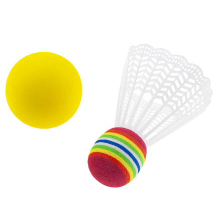 TG71584 Badminton-Set, Federball, farbige Schläger, Spielset