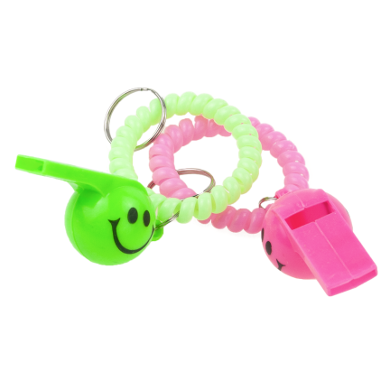 TG71615-1 Trillerpfeife an einem elastischen Armband mit Smiley