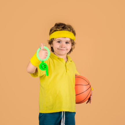 TG71615-1 Trillerpfeife an einem elastischen Armband mit Smiley