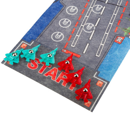 TG72958 FAMILIE ARCADE-SPIEL MINI CURLING MATTE + 6 FLUGZEUGE RENNEN
