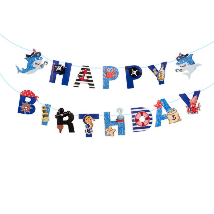 TG72983 GEBURTSTAG BALLON SET GIRLANDE FOLIENBALLONS LATEX PIRATEN MEER