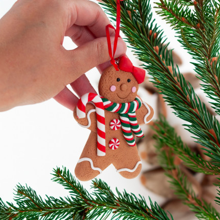 TG73607 Lebkuchenmänner 2tlg. WEIHNACHTSDEKORATION LEBKUCHEN-KUGEL