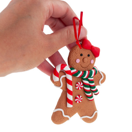 TG73607 Lebkuchenmänner 2tlg. WEIHNACHTSDEKORATION LEBKUCHEN-KUGEL