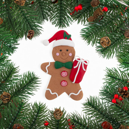 TG73607 Lebkuchenmänner 2tlg. WEIHNACHTSDEKORATION LEBKUCHEN-KUGEL