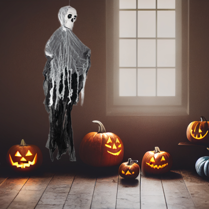 TG74161 Hängende Halloween-Dekoration: Totenkopf, Geist, Gespenst
