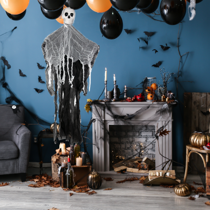 TG74161 Hängende Halloween-Dekoration: Totenkopf, Geist, Gespenst