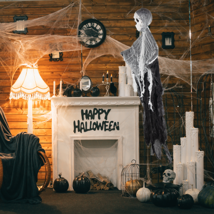 TG74161 Hängende Halloween-Dekoration: Totenkopf, Geist, Gespenst