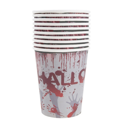 TG74162 GESCHIRR SET HALLOWEEN DEKORATIONSEN TISCHDECKE TASSEN TELLER SERVIETTEN
