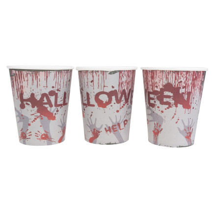 TG74162 GESCHIRR SET HALLOWEEN DEKORATIONSEN TISCHDECKE TASSEN TELLER SERVIETTEN